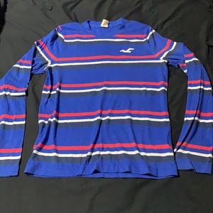 Men's Hollister red and blue long sleeve tee